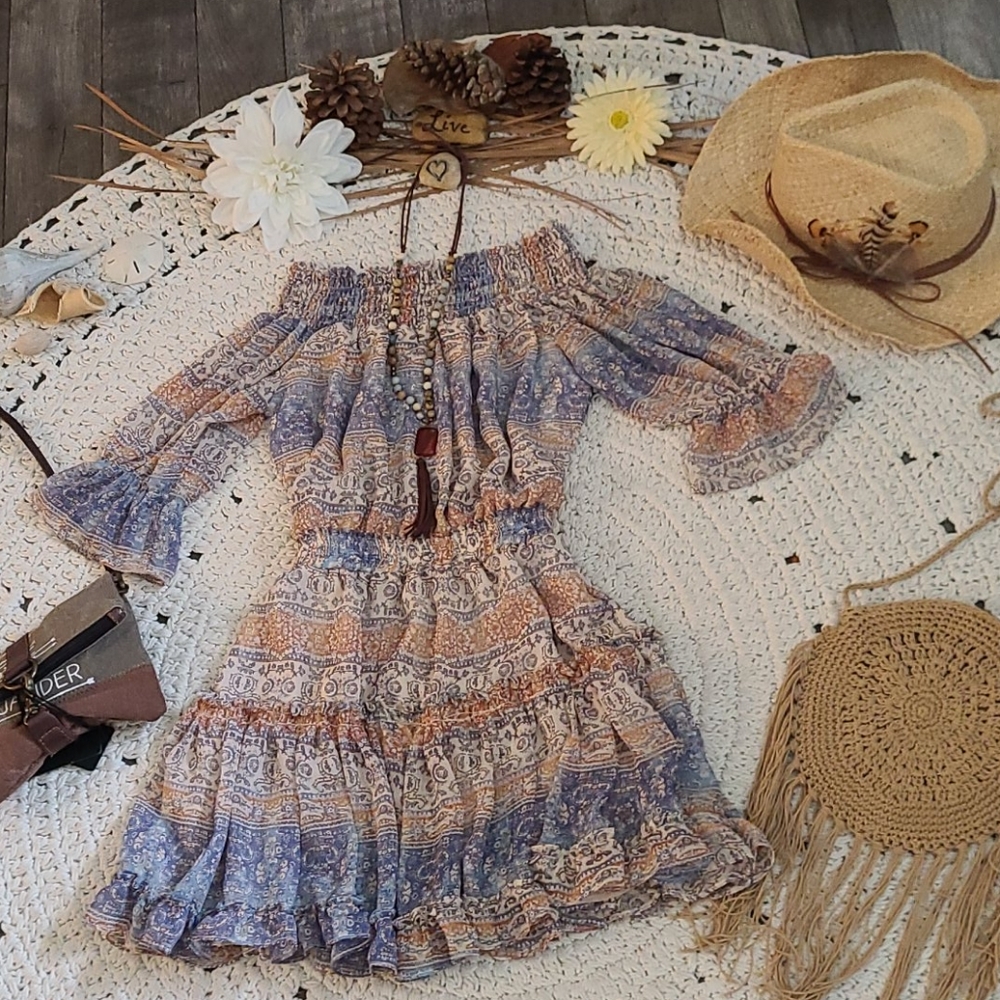 BO HO VICI MULTI M DRESS OFF SHOLDERS NEW - Picture 4 of 16